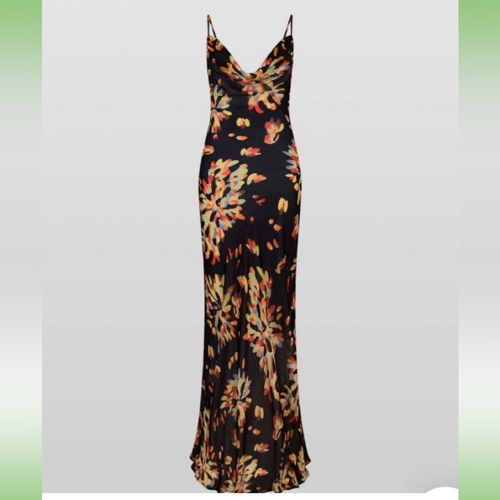 Rat & Boa Black Maxi Dress with Vibrant Floral Design - Picture 2 of 7
